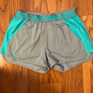 Under Armour - Teal and Gray running shorts